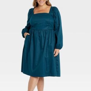 Ava & Viv Teal Long Sleeve Dress